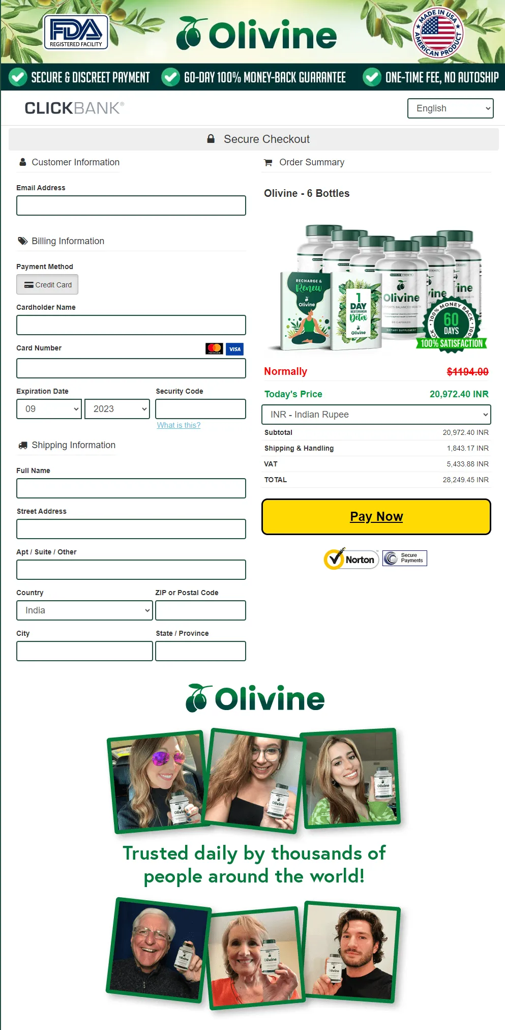 olivine Cart Page